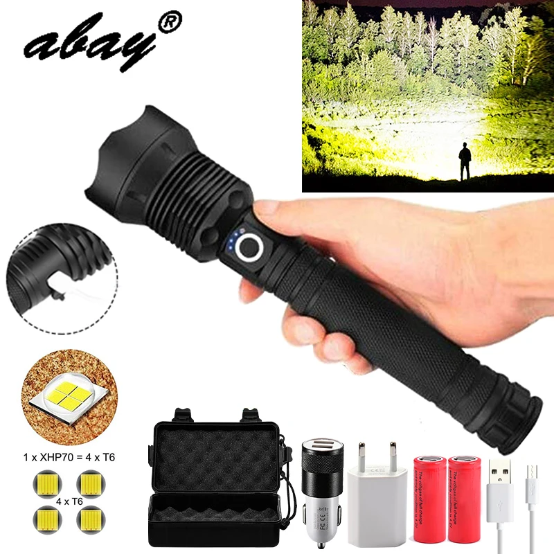 Tactical XHP70.2 LED Flashlight Most Powerful XLamp XHP50 Rechargeable USB Zoom Torch XHP70 18650 26650 Hunting Lamp SelfDefense
Tactical XHP70.2 LED Flashlight Most Powerful XLamp XHP50 Rechargeable USB Zoom Torch XHP70 18650 26650 Hunting Lamp SelfDefense