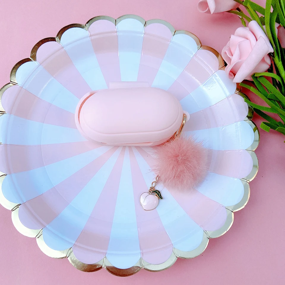 Cute Peach Silicone Cover for Samsung Galaxy Buds / Buds+ Plus Case Bluetooth Earphone Charging Box Skin Fur Ball Key Ring Decor
Cute Peach Silicone Cover for Samsung Galaxy Buds / Buds+ Plus Case Bluetooth Earphone Charging Box Skin Fur Ball Key Ring Decor