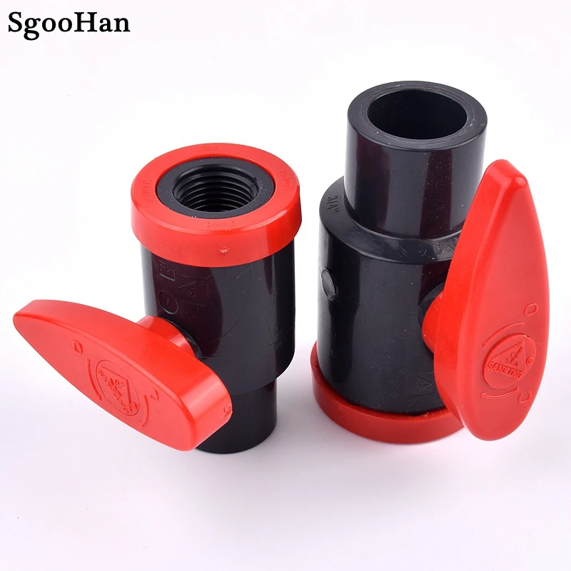 

I.D 20/25/32mm Flat Socket To 1/2"~1" Female Thread Ball Valve Irrigation System PVC Pipe Aquarium Fish Tank Connector Fittings