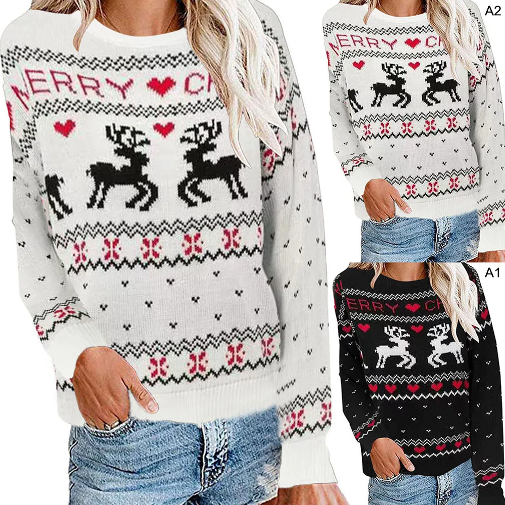 2019 Fashion Sweater Acrylic Fibers Merry Christmas Sweaters Women Long Sleeve Autumn Winter Deer Print Pullover Jumper Tops
2019 Fashion Sweater Acrylic Fibers Merry Christmas Sweaters Women Long Sleeve Autumn Winter Deer Print Pullover Jumper Tops