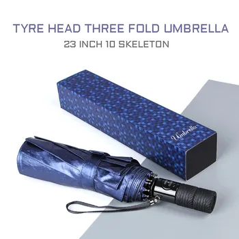 Automatic Umbrella Wheel Handle Vinyl Sun Protection Men's Business Folding Umbrella Rain and Rain Tire-shaped Handle 
Automatic Umbrella Wheel Handle Vinyl Sun Protection Men's Business Folding Umbrella Rain and Rain Tire-shaped Handle