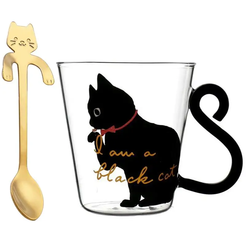 Фото Милый креативный Кот молоко кофейная кружка стеклянная чашка для чая с | Другие стаканы (4000372972651)
