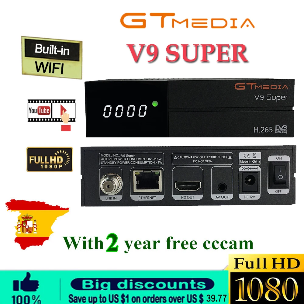 2019 Gtmedia V9 SUPER DVB S2 satellite receiver Builtin wifi support H.265 better freesat V8 super V8 NOVA set top box
2019 Gtmedia V9 SUPER DVB S2 satellite receiver Builtin wifi support H.265 better freesat V8 super V8 NOVA set top box
