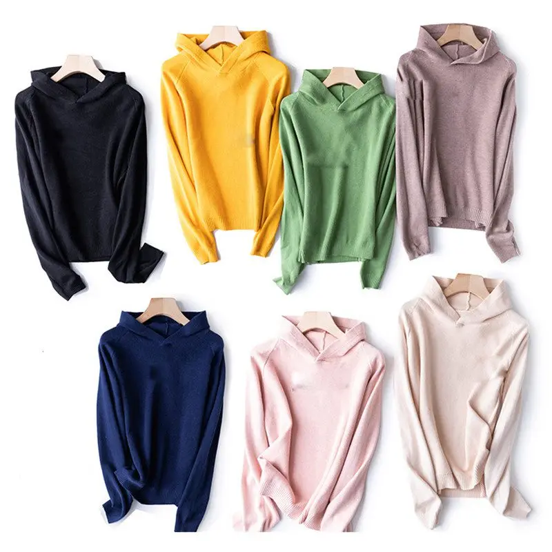 Autumn And Winter Loose Hooded Sweater Women's Solid Color Knitted Bottomed Pullover
Autumn And Winter Loose Hooded Sweater Women's Solid Color Knitted Bottomed Pullover