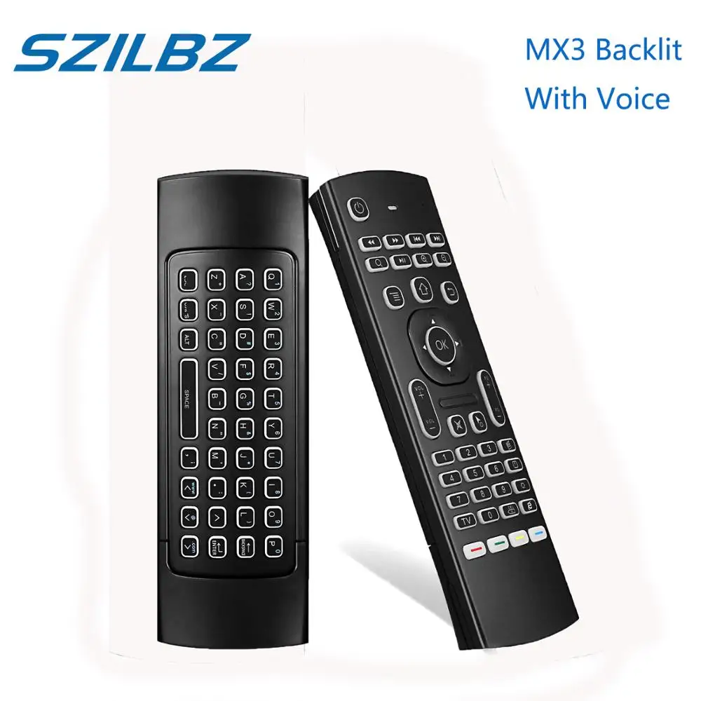 MX3 Backlit Air Mouse Smart Voice Remote Control 2.4G RF Wireless Keyboard For X96 mini KM9 A95X H96 MAX Android TV Box Pk G10
MX3 Backlit Air Mouse Smart Voice Remote Control 2.4G RF Wireless Keyboard For X96 mini KM9 A95X H96 MAX Android TV Box Pk G10