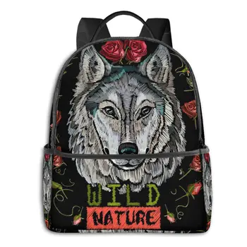 Backpack School Bags for Teenage Embroidery Wild Wolf And Red Roses Travel Bags Style Back Pack Korean Cute Backpack
Backpack School Bags for Teenage Embroidery Wild Wolf And Red Roses Travel Bags Style Back Pack Korean Cute Backpack