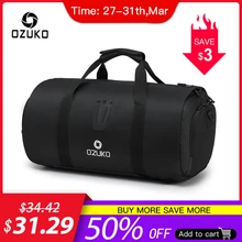 Ozuko multifunction grande capacidade saco de viagem dos homens à prova dwaterproof água duffle saco para viagem terno de armazenamento sacos de bagagem de mão com bolsa de sapato(China)