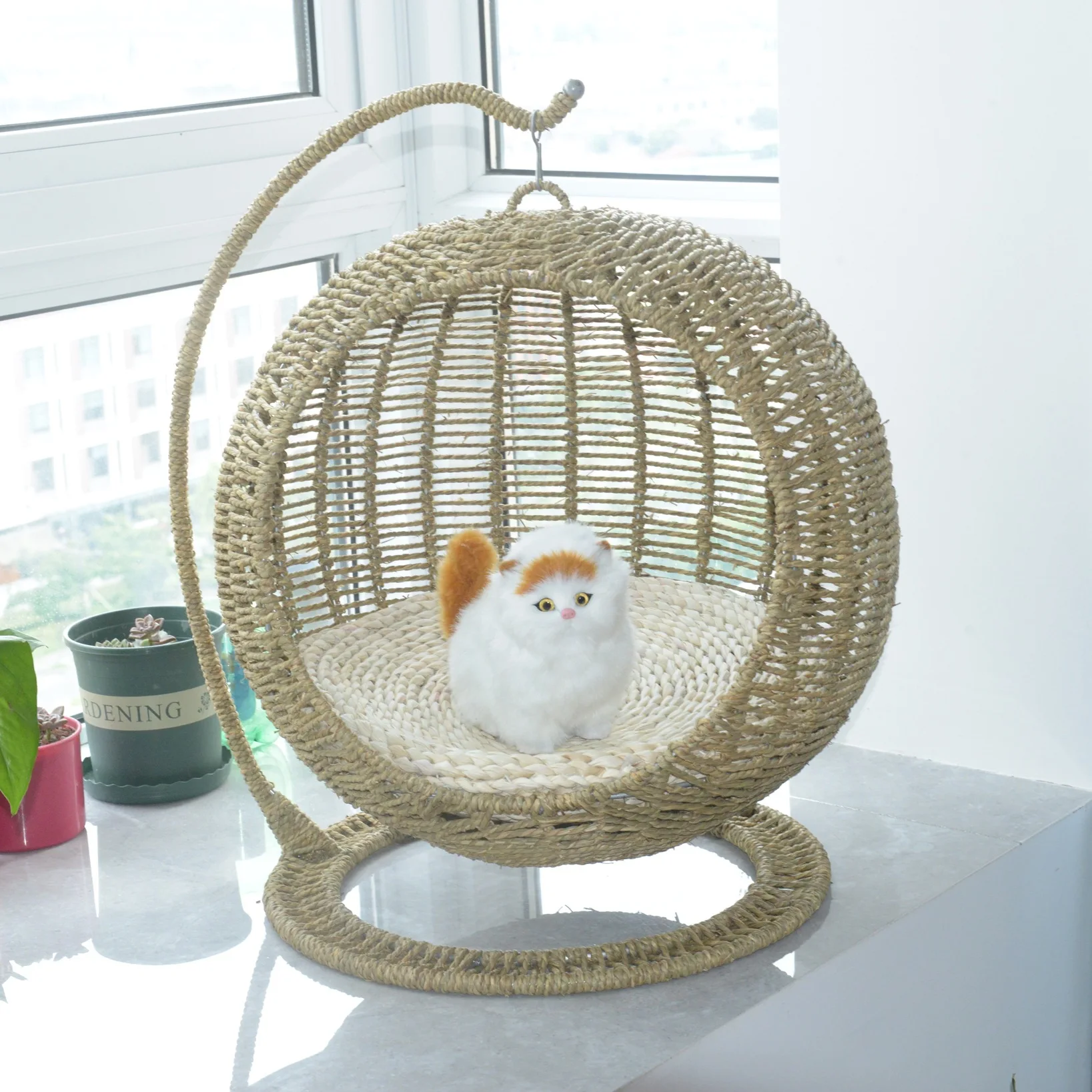 Free shipping Rattan circular seaweed cat's nest hammock Hanging cage pet cat house bed cat swing accessories pet supplies
Free shipping Rattan circular seaweed cat's nest hammock Hanging cage pet cat house bed cat swing accessories pet supplies