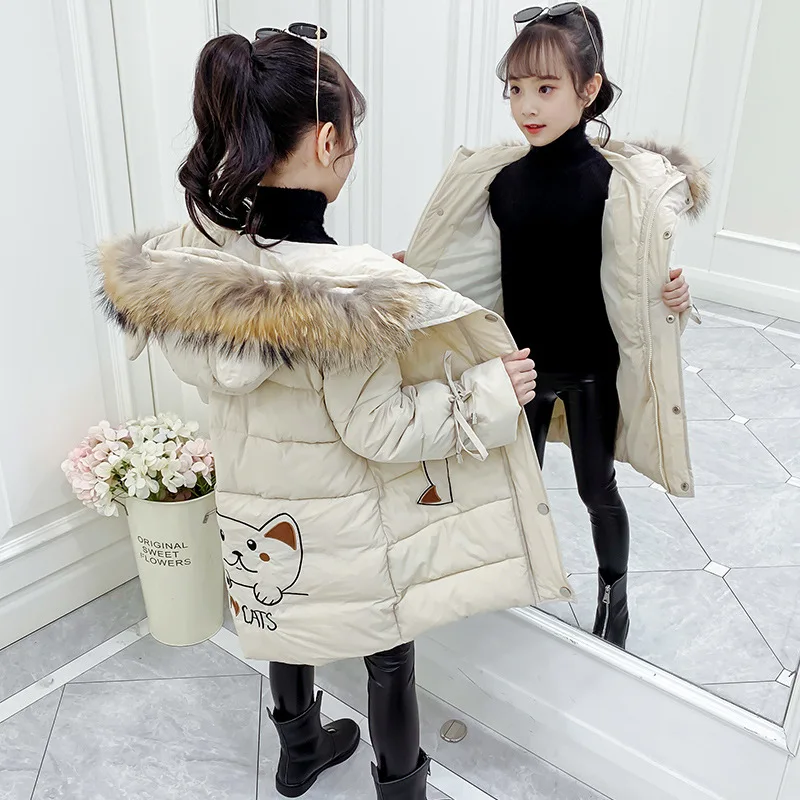 2019 New Style Western Style Cotton Girls Winter Mid-length Cotton-padded Jacket Big Boy Children Fur Collar Cat Cotton-padded J 
2019 New Style Western Style Cotton Girls Winter Mid-length Cotton-padded Jacket Big Boy Children Fur Collar Cat Cotton-padded J