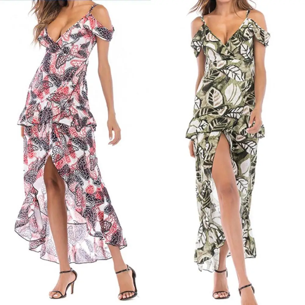 Yfashion Woman Long Dress V-neck Irregular Sling Dress with Printing Pattern Decor Sexy Costume
Yfashion Woman Long Dress V-neck Irregular Sling Dress with Printing Pattern Decor Sexy Costume