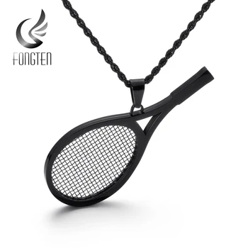 Fongten Tennis Racket Pendant Necklace Black Stainless Steel Sport Pendants Fashion Jewelry 
Fongten Tennis Racket Pendant Necklace Black Stainless Steel Sport Pendants Fashion Jewelry