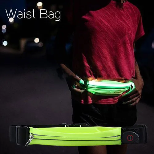 Safety Glow Night Running Reflective Waist bag Waterproof Sport Belt Pouch Fanny Pack Running LED Light Bag
Safety Glow Night Running Reflective Waist bag Waterproof Sport Belt Pouch Fanny Pack Running LED Light Bag