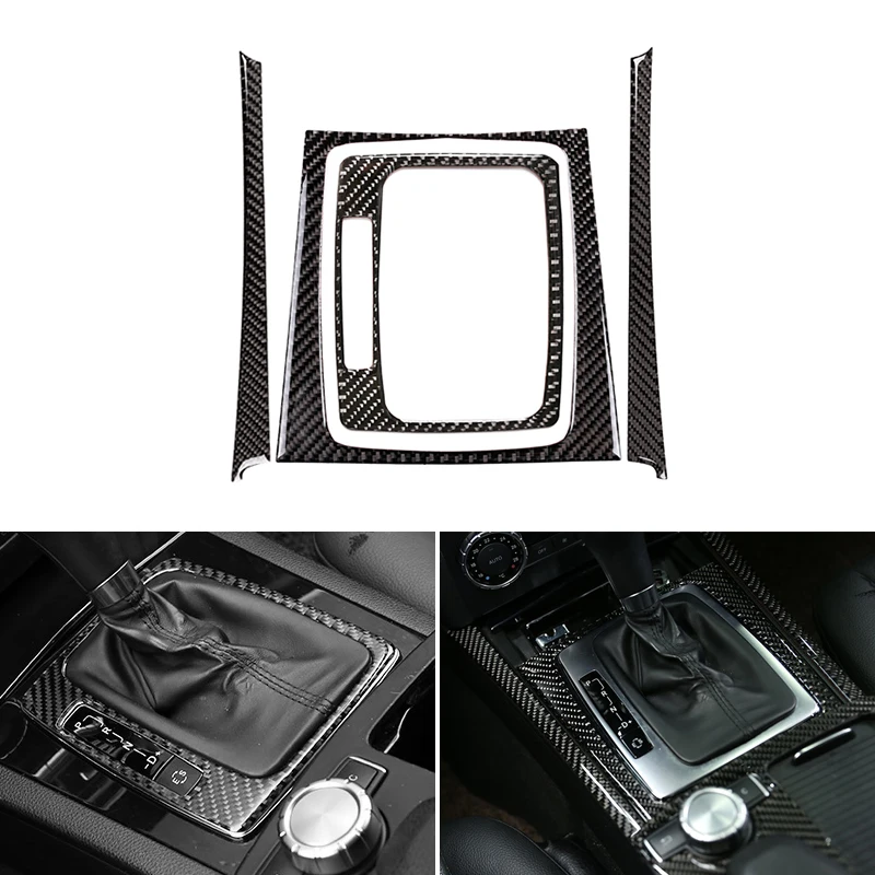 

Car Carbon Fiber Center Gear Shift Panel Frame Cigarette Lighter Cover Strips Trim For Mercedes Benz C Class W204 2007 - 2013