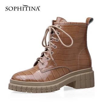 SOPHITINA Women's Shoes Fashion High Quality British Style Genuine Leather Ladies Ankle Boots Round Toe Winter Shoes Women SO597
SOPHITINA Women's Shoes Fashion High Quality British Style Genuine Leather Ladies Ankle Boots Round Toe Winter Shoes Women SO597