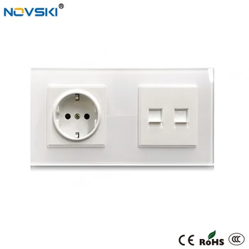 NOVSKI German Electrical Socket + Dual COM CAT6 10Gbps Data Socket, Crystal Glass Panel Power Socket 86*172, 15 Years Warranty
NOVSKI German Electrical Socket + Dual COM CAT6 10Gbps Data Socket, Crystal Glass Panel Power Socket 86*172, 15 Years Warranty
