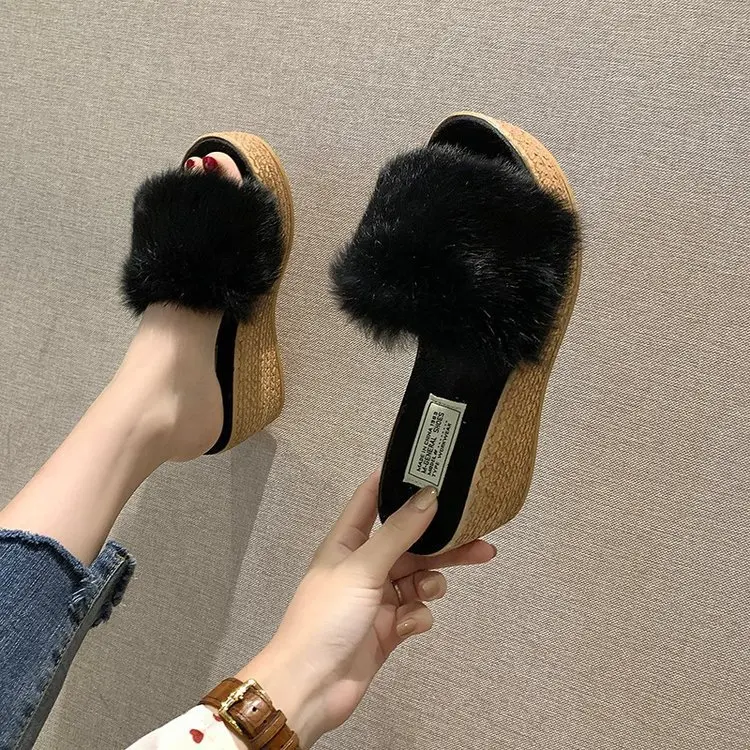Plush Slipper Women's Cute Ins2019 New Style Outer Wear Versitile Fashion Network hong zhen Rabbit Fur Platform Shoes
Plush Slipper Women's Cute Ins2019 New Style Outer Wear Versitile Fashion Network hong zhen Rabbit Fur Platform Shoes