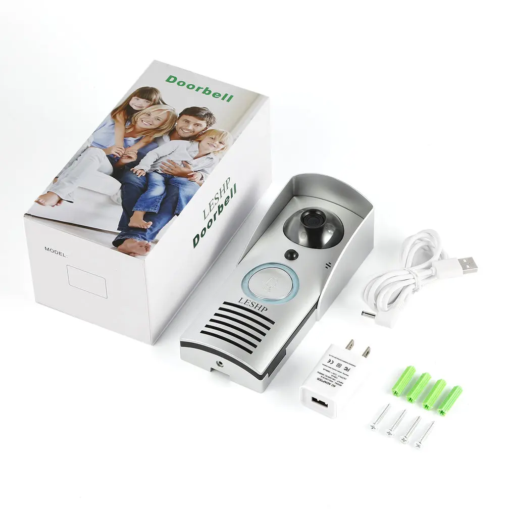 LESHP Smart 2.4G Wifi Doorbell HD 1080 x 720P Camera Smart Guard & APP Live-view Infrared Night Vision 180 Degree Wide Angle
LESHP Smart 2.4G Wifi Doorbell HD 1080 x 720P Camera Smart Guard & APP Live-view Infrared Night Vision 180 Degree Wide Angle