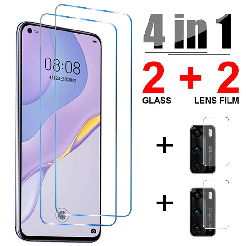 4in1 Tempered Glass for Huawei P30 Pro P50 P40 P20 Lite Camera Lens Screen Protector P Smart Z 2019 2021 S | Мобильные телефоны и