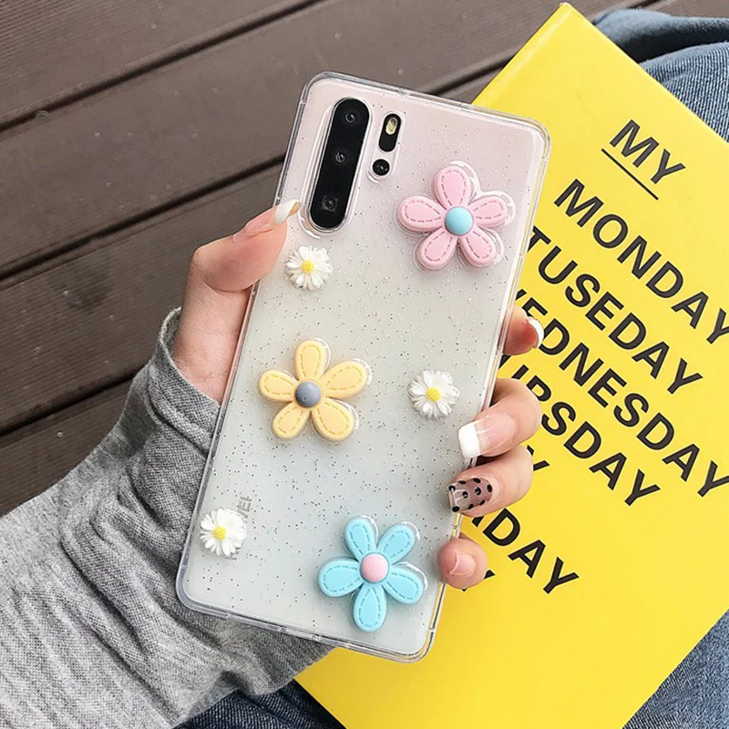Милый чехол для телефона LOVECOM Daisy Flower Huawei P40 Pro P30 P20 Lite Mate 20 30 Nova 5 мягкая эпоксидная