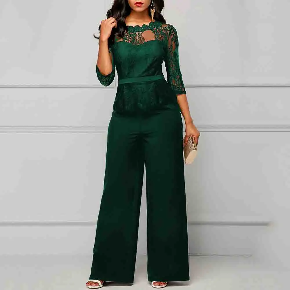 Sexy Transparent Lace Mesh Patchwork Women Red Long Jumpsuit Romper Female Autumn Fall Elegant Ladies Vintage Wide Leg Jumpsuit
Sexy Transparent Lace Mesh Patchwork Women Red Long Jumpsuit Romper Female Autumn Fall Elegant Ladies Vintage Wide Leg Jumpsuit