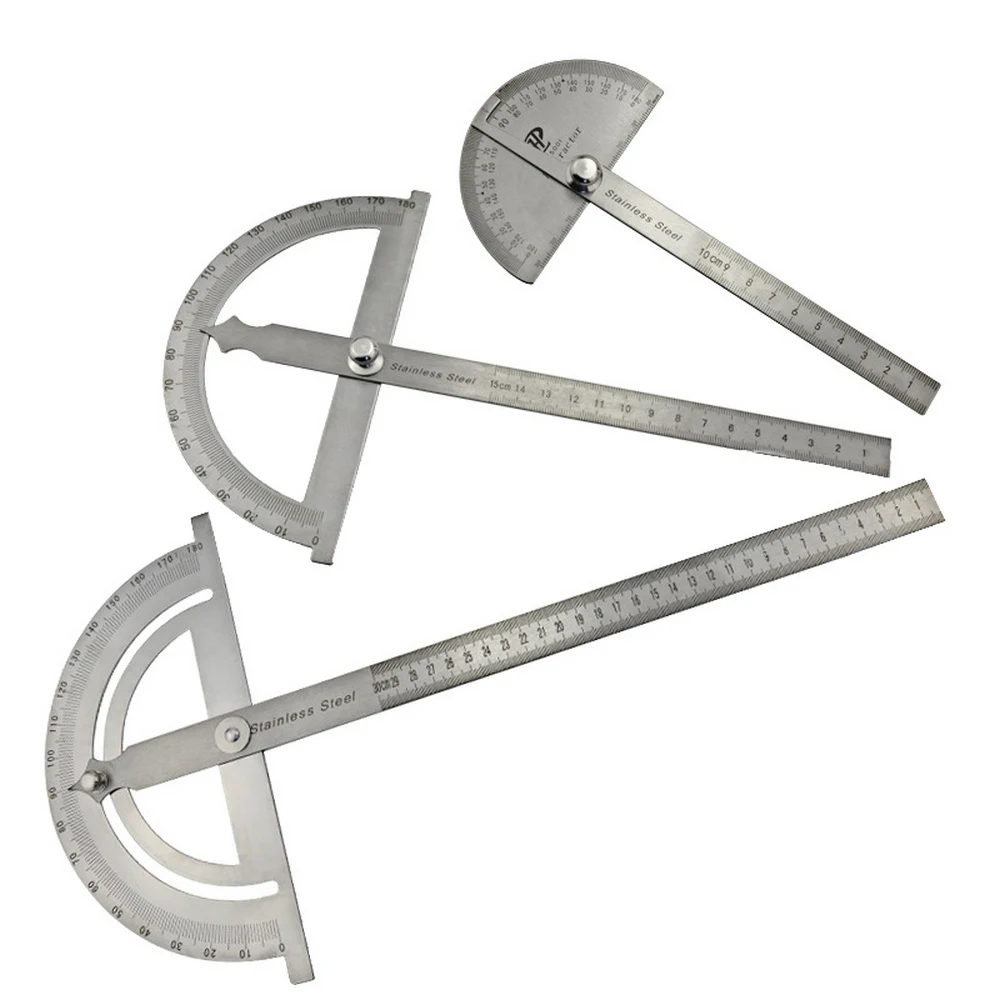 Stainless Steel 180 Degree Protractor Angle Finder Rotary Measuring Ruler Machinist Tool Craftsman Ruler Goniometer 100-300mm
Stainless Steel 180 Degree Protractor Angle Finder Rotary Measuring Ruler Machinist Tool Craftsman Ruler Goniometer 100-300mm