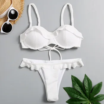 2020 Women's Sexy Bikini Set Two-Pieces Ruffles Push Up Padded Summer Bra Thong Bandage Swimsuit Swimwear Bathing Suit Beachwear
2020 Women's Sexy Bikini Set Two-Pieces Ruffles Push Up Padded Summer Bra Thong Bandage Swimsuit Swimwear Bathing Suit Beachwear