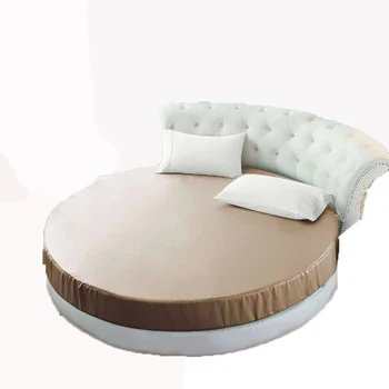 Elastic Fitted Sheet Silky Satin Bedsheet European Style Solid Color Bedspread Bed Linen for Round Diameter 180 200 220 230 Cm
Elastic Fitted Sheet Silky Satin Bedsheet European Style Solid Color Bedspread Bed Linen for Round Diameter 180 200 220 230 Cm