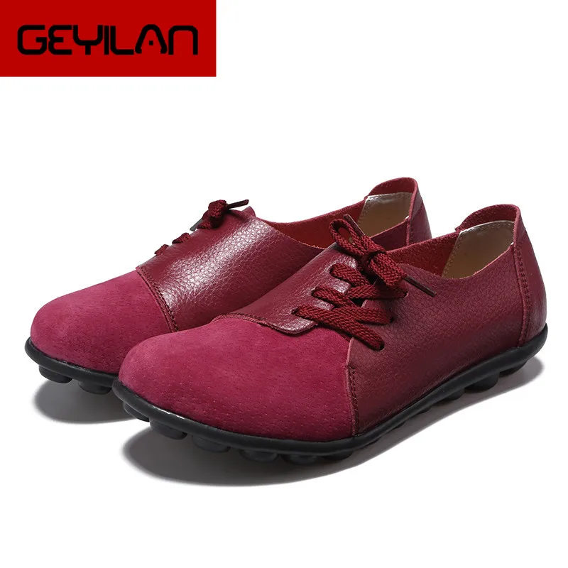 2019 New Design Real Cowhide Loafers Lace-Up Casual Women Shoes Flats for Female Mother Nurse Driving Shoes Big Size
2019 New Design Real Cowhide Loafers Lace-Up Casual Women Shoes Flats for Female Mother Nurse Driving Shoes Big Size