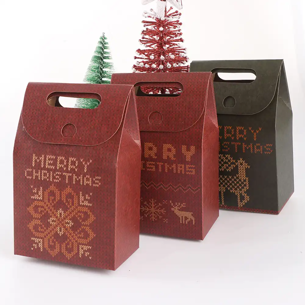 kraft paper gift bags handbags santa claus xmas christmas candy