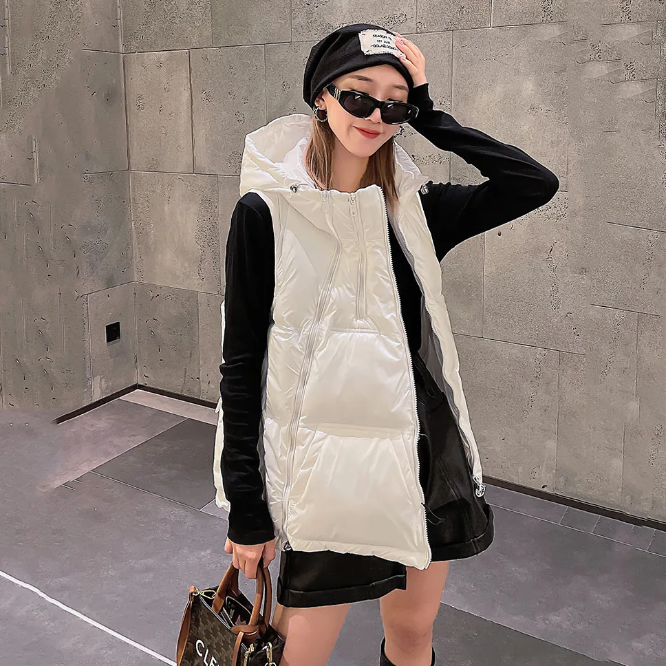 Autumn Women Vest 2023 New Winter Warm Glossy Down Cotton Padded Jacket Female Hooded Zipper Sleeveless Waistcoat Ladies
Autumn Women Vest 2023 New Winter Warm Glossy Down Cotton Padded Jacket Female Hooded Zipper Sleeveless Waistcoat Ladies