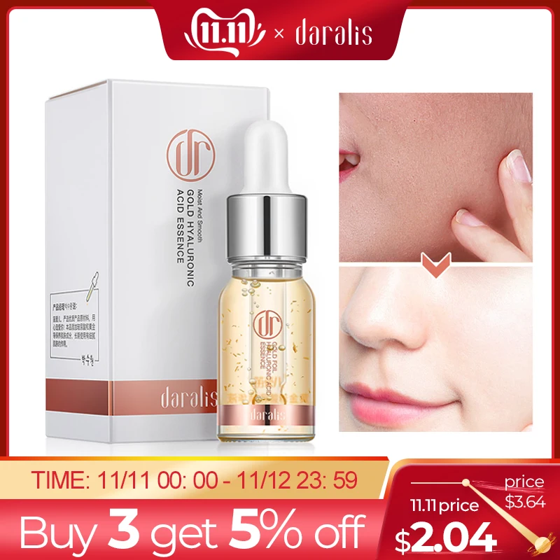 Daralis 10ML 24K Gold Serum Hyaluronic Acid Facial Moisturizing Lifting Firming Essence Anti-Aging for Face Skin Care Liquid
Daralis 10ML 24K Gold Serum Hyaluronic Acid Facial Moisturizing Lifting Firming Essence Anti-Aging for Face Skin Care Liquid