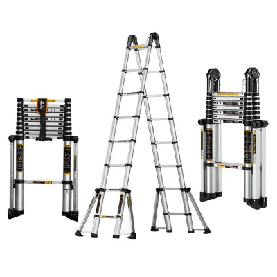 Фото 2.9m+ 2.9m aluminum alloy telescopic ladder herringbone project straight folding eight foot anti-tip  | Ladders (1005001864705389)
