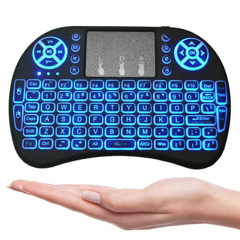 2 4G мини русская клавиатура Беспроводная игровая Air mouse Touchpad для ПК Smart Android tv Box PS3/4