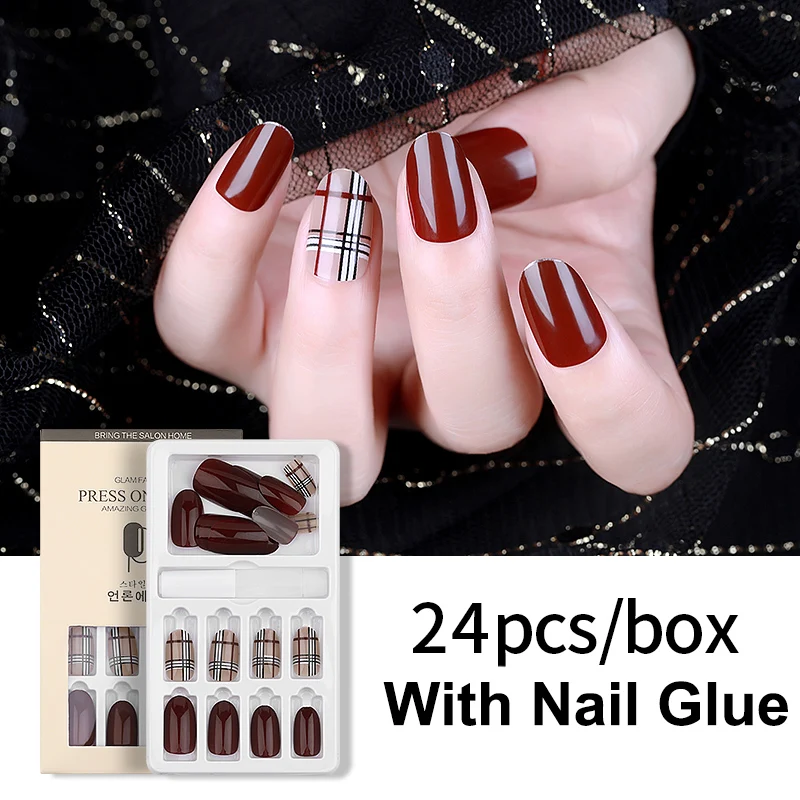 24pcs Designed False Nail Artificial Tips for Decorated Press On Fake Nails Art Extension Stiletto Tips with Glue F626
24pcs Designed False Nail Artificial Tips for Decorated Press On Fake Nails Art Extension Stiletto Tips with Glue F626