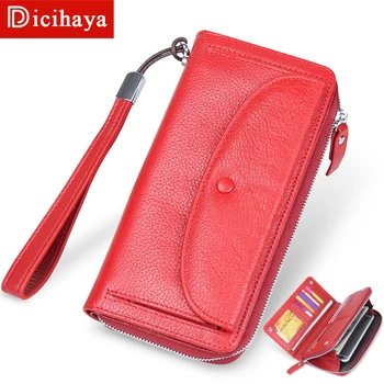 DICIHAYA Genuine Leather Women Wallet Female Long Clutch Lady Wristlet Wallet Rfid Luxury Brand Money Bag Zipper Coin Purse
DICIHAYA Genuine Leather Women Wallet Female Long Clutch Lady Wristlet Wallet Rfid Luxury Brand Money Bag Zipper Coin Purse