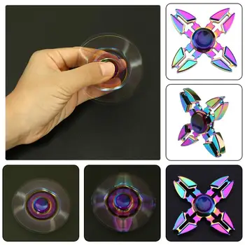 

EDC Hand Spinner Metal Alloy Gyro Four Fidget Spinners For ADHD Autism Stress Reliever Toy Aluminium Alloy Puzzle Finger Toys