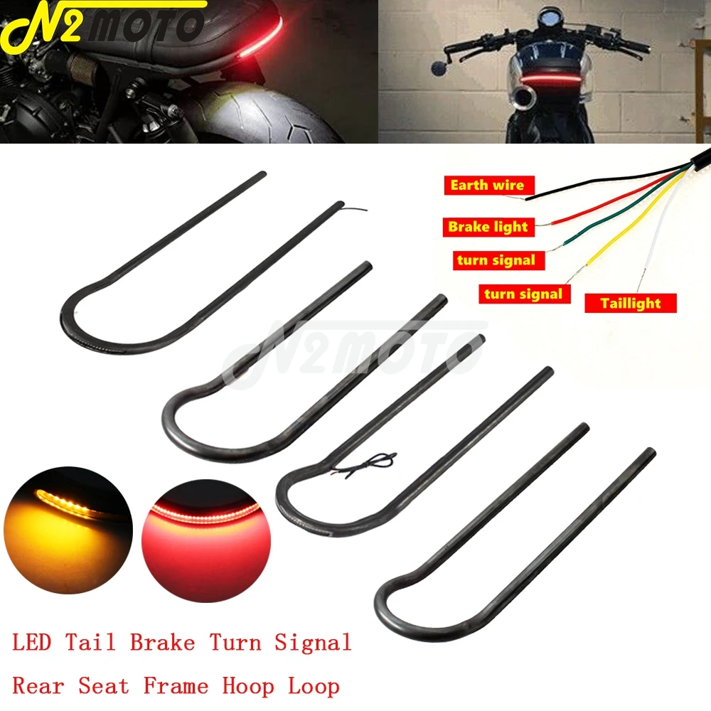 23 Size Rear Seat Frame Hoop Upswept Flat Brat Loop LED Tail Turn Signal Light For Honda CB Yamaha SR Suzuki GS BMW Cafe Racer
23 Size Rear Seat Frame Hoop Upswept Flat Brat Loop LED Tail Turn Signal Light For Honda CB Yamaha SR Suzuki GS BMW Cafe Racer
