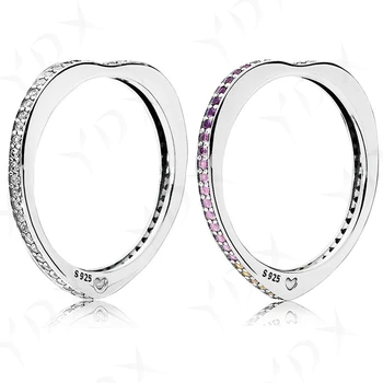YinDX 925 Sterling Silver Ring Heart-shaped Rainbow Shiny 2 Colors European Women's Wedding Ring Banquet Gift Fine Jewelry 
YinDX 925 Sterling Silver Ring Heart-shaped Rainbow Shiny 2 Colors European Women's Wedding Ring Banquet Gift Fine Jewelry