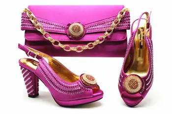 Latest fuchsia high heel shoes and bag amazing wedding/party pumps and handbag set GL8 
Latest fuchsia high heel shoes and bag amazing wedding/party pumps and handbag set GL8