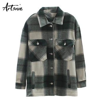 Artsnie streetwear casual oversized jackets women winter 2019 plaid long sleeve turn down collar coats pockets cotton jackets
Artsnie streetwear casual oversized jackets women winter 2019 plaid long sleeve turn down collar coats pockets cotton jackets