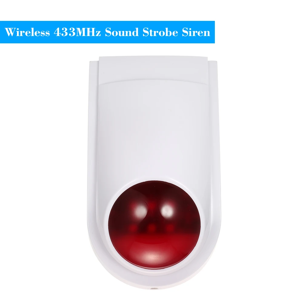 Wireless Sound Strobe Siren Alarm Host Flash Light Alarm Outdoor Waterproof 433MHz Remote Control Door Sensor PIR detector
Wireless Sound Strobe Siren Alarm Host Flash Light Alarm Outdoor Waterproof 433MHz Remote Control Door Sensor PIR detector
