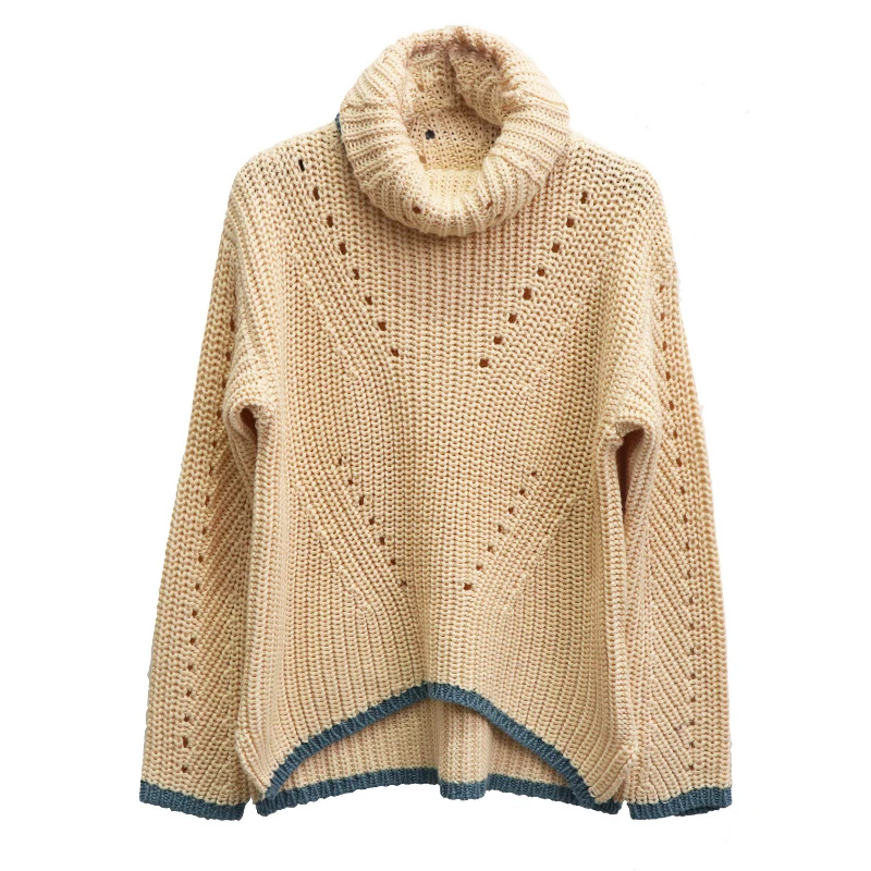 High Quality Irregular Woman Loose Sweater Turtleneck Pullovers Long Sleeve Hollow Out Tops Autumn Winter Wear
High Quality Irregular Woman Loose Sweater Turtleneck Pullovers Long Sleeve Hollow Out Tops Autumn Winter Wear