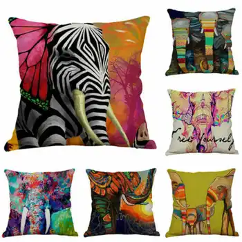 Colorful Elephant Pattern Case Cotton Linen Pillowcase Sofa Waist Cushion Cover 18'' for Home Office Room Decor
Colorful Elephant Pattern Case Cotton Linen Pillowcase Sofa Waist Cushion Cover 18'' for Home Office Room Decor