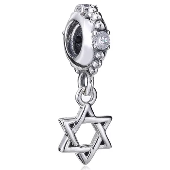 Authentic 925 Sterling Silver Bead Charm Star of David With Crystal Pendant Bead Fit Bracelet Bangle DIY Jewelry
Authentic 925 Sterling Silver Bead Charm Star of David With Crystal Pendant Bead Fit Bracelet Bangle DIY Jewelry