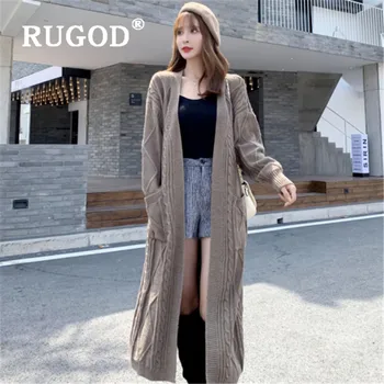 RUGOD Autumn Winter New Style Chic Cashmere Sweater Women Solid Color Long Knitted Cardigan Fashion 2019
RUGOD Autumn Winter New Style Chic Cashmere Sweater Women Solid Color Long Knitted Cardigan Fashion 2019