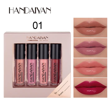 Handaiyan moisture lip gloss 4pcs makeup set purple red mirror effect long lasting waterproof batom nude liquid lipstick HF196
Handaiyan moisture lip gloss 4pcs makeup set purple red mirror effect long lasting waterproof batom nude liquid lipstick HF196