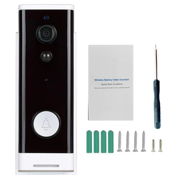 720P Wireless Doorbell Camera Wifi Video Two-Way Intercom App Remote Monitoring Alarm Voice Monitor
720P Wireless Doorbell Camera Wifi Video Two-Way Intercom App Remote Monitoring Alarm Voice Monitor