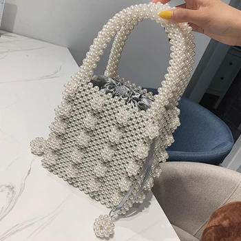 SEKUSA new Bucket Handbags Women Pearl Handmade Bag Beaded Totes Evening Bags Clutch Wallet
SEKUSA new Bucket Handbags Women Pearl Handmade Bag Beaded Totes Evening Bags Clutch Wallet
