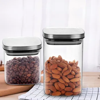 Square Glass Storage Jars with Cover Candy Bottles Kitchen Food Containers Cereal Dispenser Moisture-proof Tank Home Seal Cans
Square Glass Storage Jars with Cover Candy Bottles Kitchen Food Containers Cereal Dispenser Moisture-proof Tank Home Seal Cans