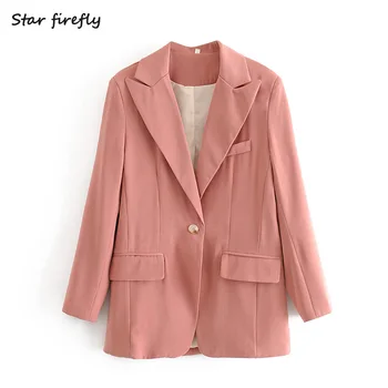 Star firefly fashion elegant blazer female 2020 summer casual suit collar pocket single button solid gentle wind pink blazer 
Star firefly fashion elegant blazer female 2020 summer casual suit collar pocket single button solid gentle wind pink blazer